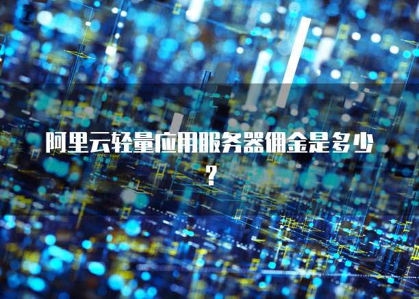 阿里云轻量应用服务器佣金是多少？