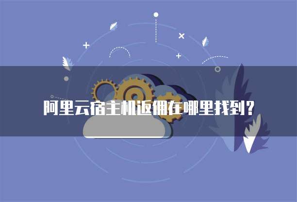 阿里云宿主机返佣在哪里找到?