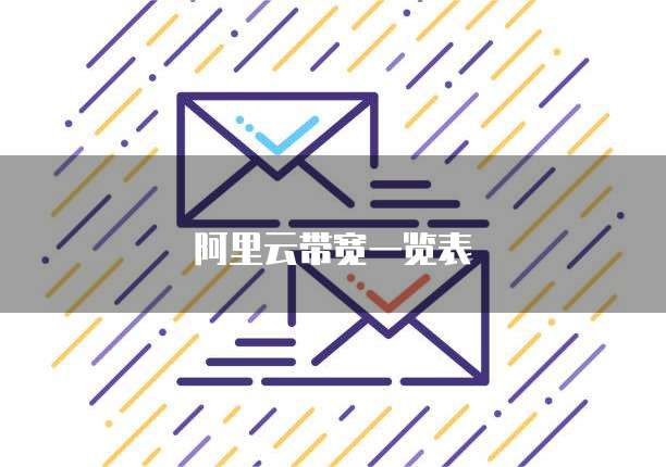 阿里云带宽一览表