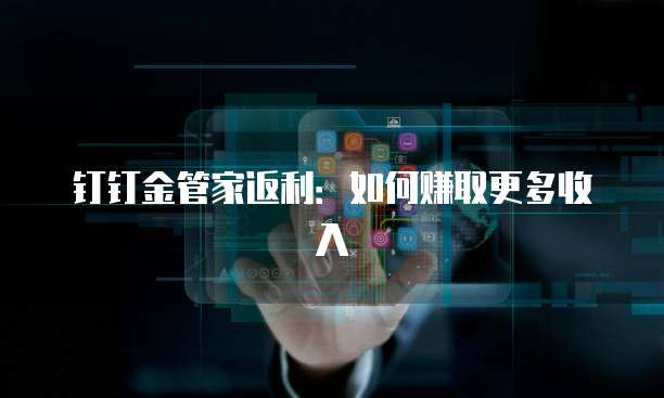 钉钉金管家返利：如何赚取更多收入