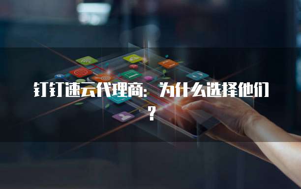 钉钉速云代理商:为什么选择他们?