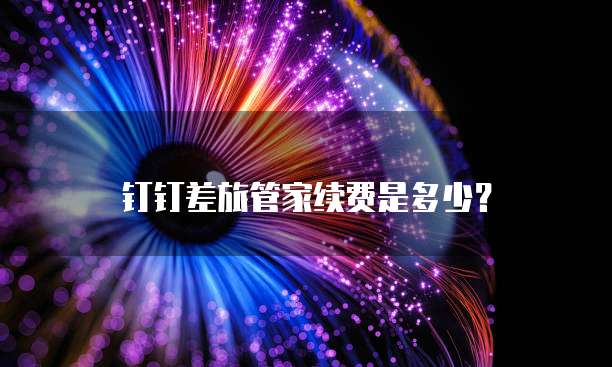 钉钉差旅管家续费是多少？