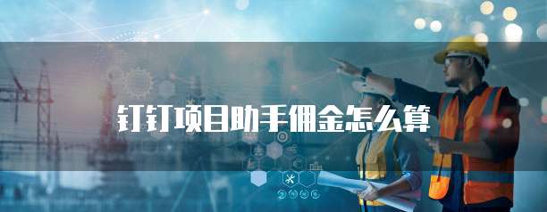 钉钉项目助手佣金怎么算