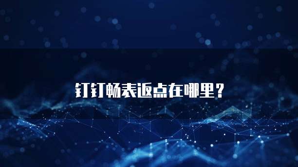 钉钉畅表返点在哪里?