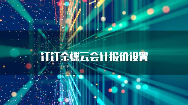 钉钉金蝶云会计报价设置