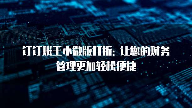 钉钉账王小微版打折: 让您的财务管理更加轻松便捷