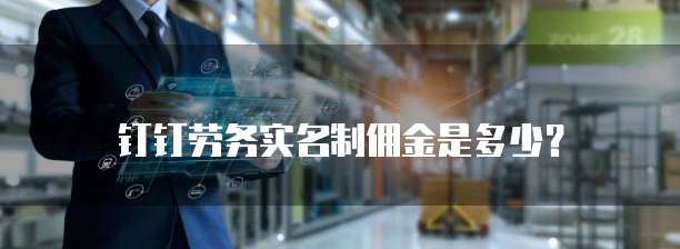 钉钉劳务实名制佣金是多少?