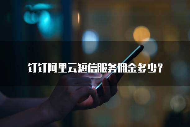钉钉阿里云短信服务佣金多少?