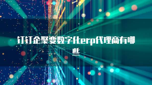 钉钉企聚变数字化erp代理商有哪些