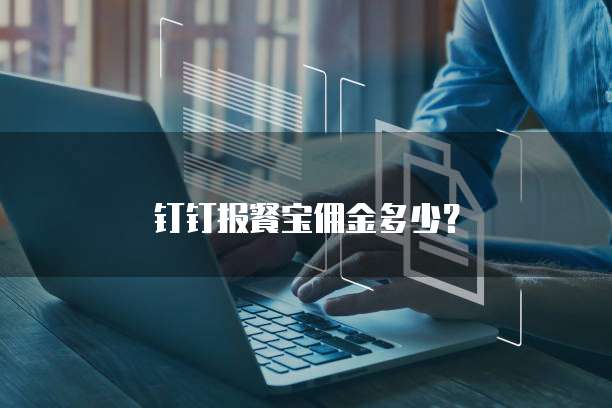 钉钉报餐宝佣金多少?