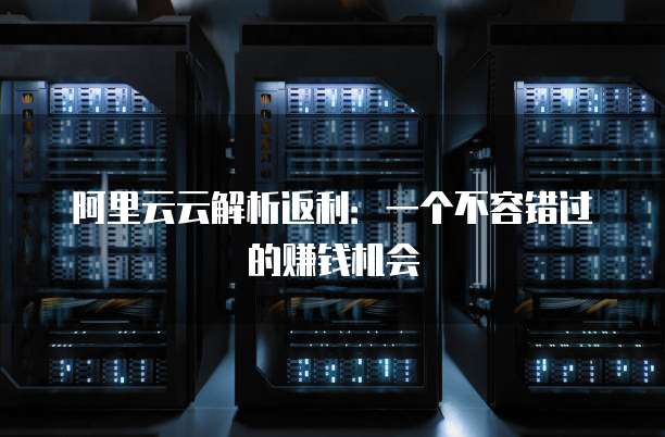阿里云云解析返利:一个不容错过的赚钱机会