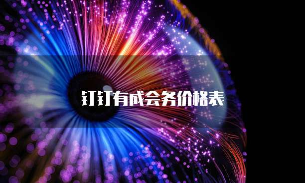 钉钉有成会务价格表