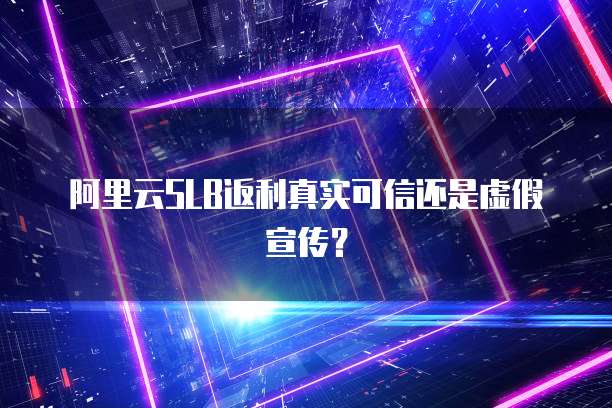 阿里云SLB返利真实可信还是虚假宣传?