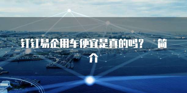 钉钉易企用车便宜是真的吗? 简介