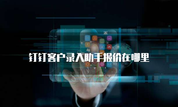 钉钉客户录入助手报价在哪里