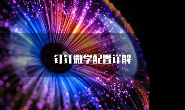 钉钉微学配置详解