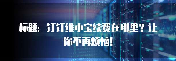 标题：钉钉维小宝续费在哪里？让你不再烦恼！