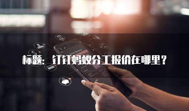 标题：钉钉蚂蚁分工报价在哪里？