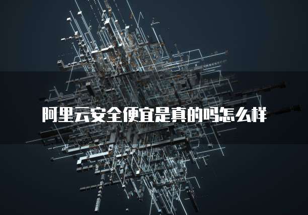 阿里云安全便宜是真的吗怎么样