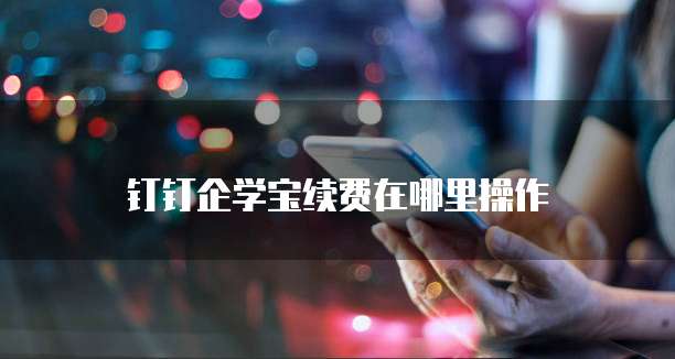 钉钉企学宝续费在哪里操作