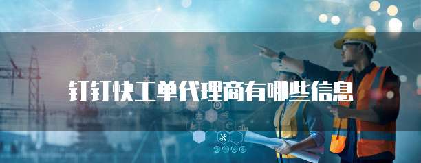 钉钉快工单代理商有哪些信息