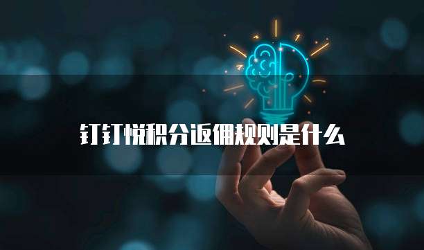 钉钉悦积分返佣规则是什么