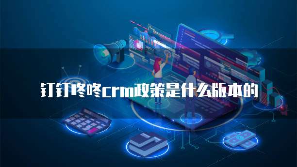 钉钉咚咚crm政策是什么版本的