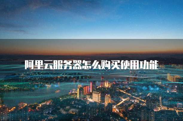阿里云服务器怎么购买使用功能