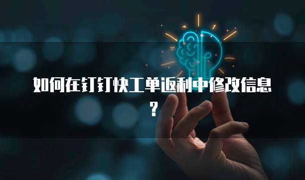 如何在钉钉快工单返利中修改信息？