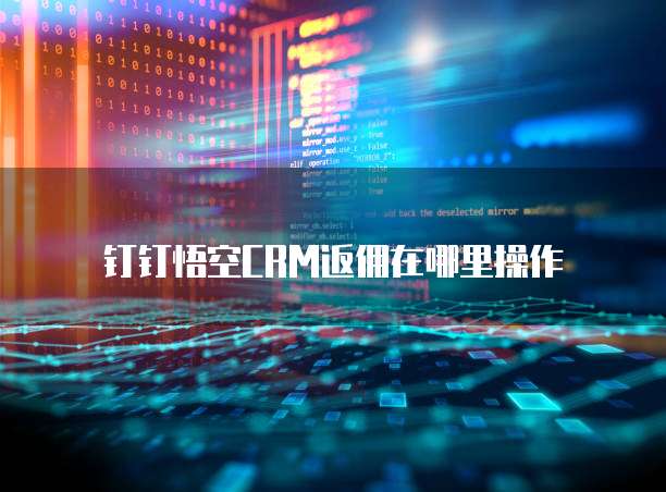 钉钉悟空CRM返佣在哪里操作