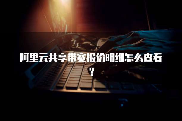 阿里云共享带宽报价明细怎么查看?