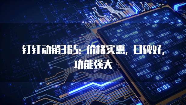 钉钉动销365: 价格实惠, 口碑好, 功能强大
