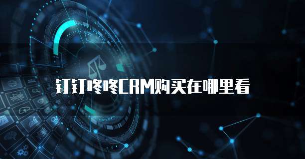 钉钉咚咚CRM购买在哪里看
