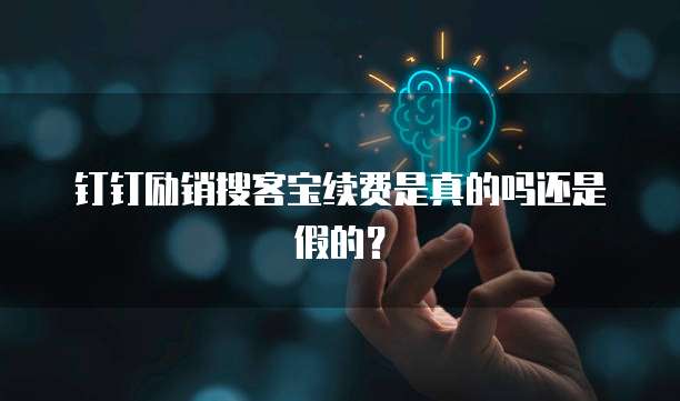 钉钉励销搜客宝续费是真的吗还是假的?