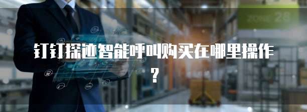 钉钉探迹智能呼叫购买在哪里操作？