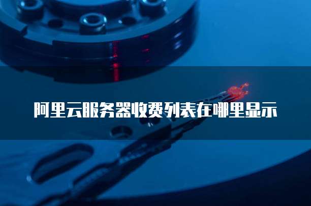 阿里云服务器收费列表在哪里显示