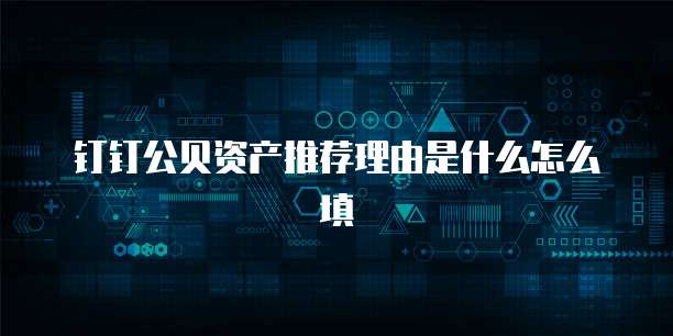 钉钉公贝资产推荐理由是什么怎么填