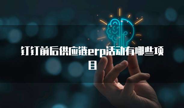 钉钉前后供应链erp活动有哪些项目