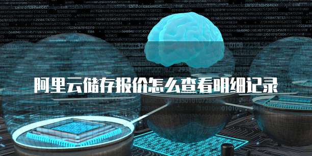 阿里云储存报价怎么查看明细记录