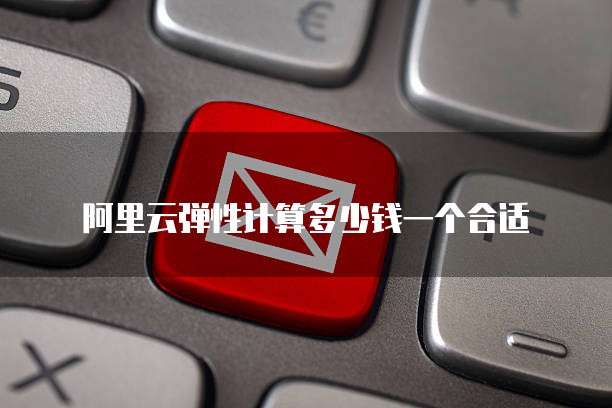 阿里云弹性计算多少钱一个合适