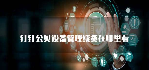 钉钉公贝设备管理续费在哪里看
