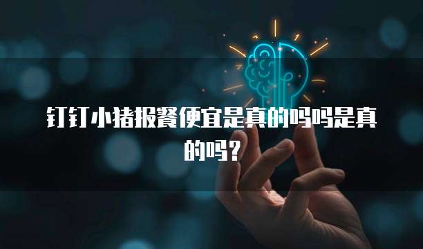 钉钉小猪报餐便宜是真的吗吗是真的吗?