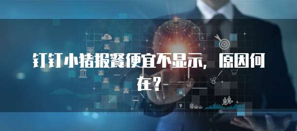 钉钉小猪报餐便宜不显示,原因何在?