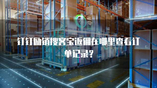 钉钉励销搜客宝返佣在哪里查看订单记录?