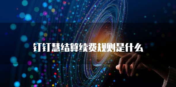 钉钉慧结算续费规则是什么