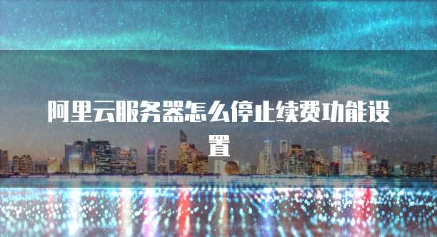 阿里云服务器怎么停止续费功能设置