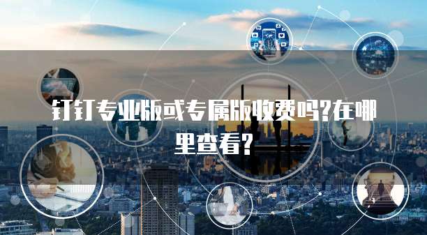 钉钉专业版或专属版收费吗?在哪里查看?