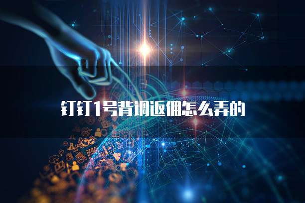 钉钉1号背调返佣怎么弄的