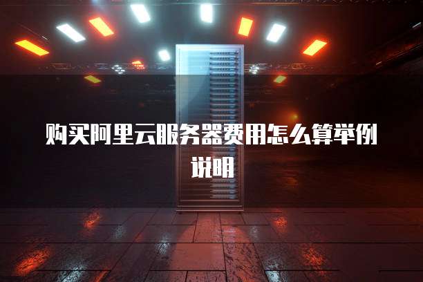 购买阿里云服务器费用怎么算举例说明