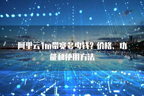 阿里云1m带宽多少钱?价格、功能和使用方法